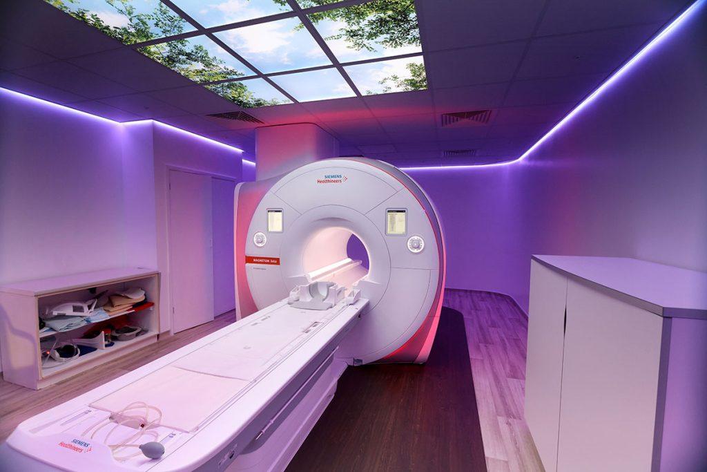 MRI Scanner room purple light