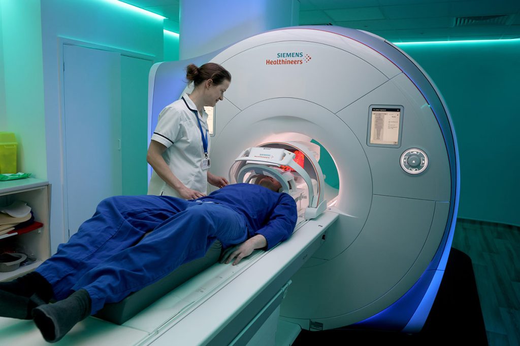 MRI scanner in use